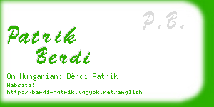 patrik berdi business card
